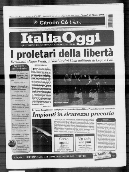 Italia oggi : quotidiano di economia finanza e politica